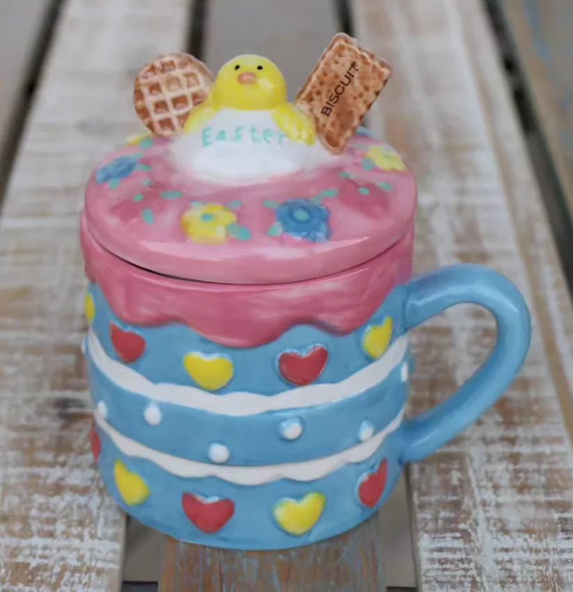 Creative Strawberry Cookies Ceramic Mug Cute Candy Salt Jar Chinese Wedding Tea Set Christmas Gift Home Decoration Accessories