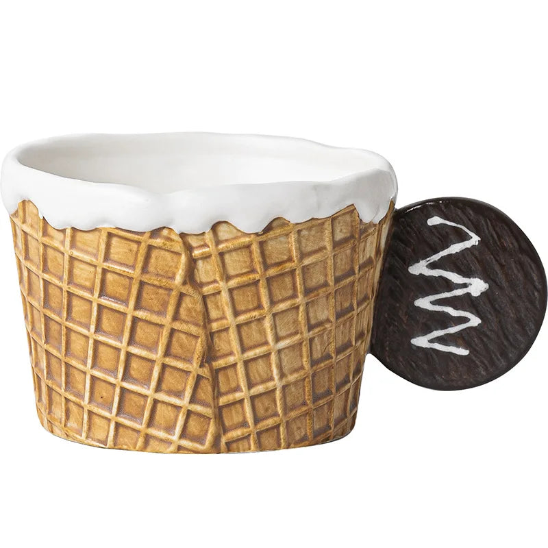 Creative Cookie Water Cup Cute Ceramic Mug Office Afternoon Tea Coffee Cup Home Breakfast Milk Cup Dessert Plate Drink Set