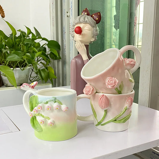 Tulip Flower Ceramic Cup