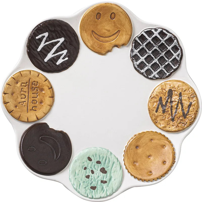 Creative Cookie Water Cup Cute Ceramic Mug Office Afternoon Tea Coffee Cup Home Breakfast Milk Cup Dessert Plate Drink Set