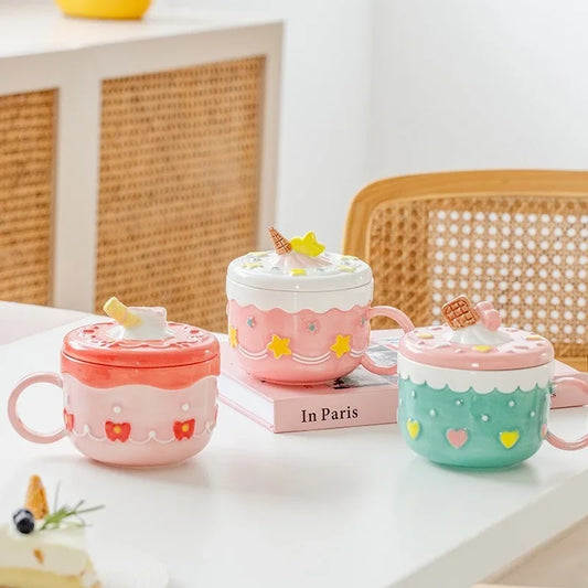 Cake Embossed Pattern Mugs