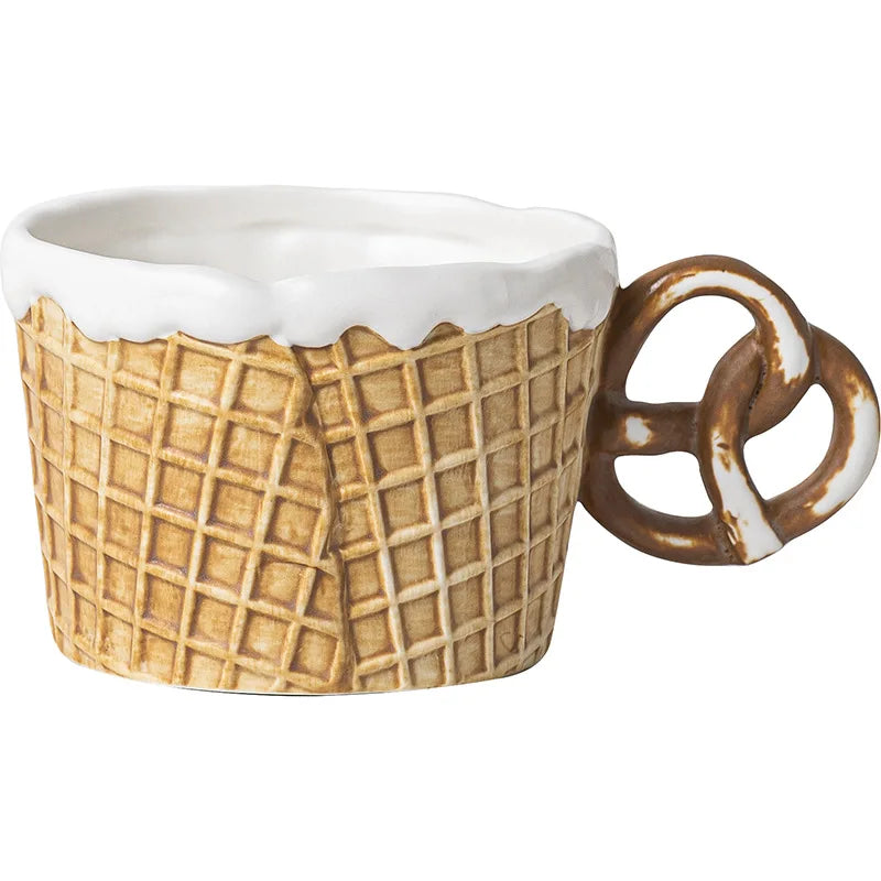 Creative Cookie Water Cup Cute Ceramic Mug Office Afternoon Tea Coffee Cup Home Breakfast Milk Cup Dessert Plate Drink Set