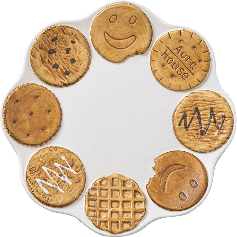 Creative Cookie Water Cup Cute Ceramic Mug Office Afternoon Tea Coffee Cup Home Breakfast Milk Cup Dessert Plate Drink Set