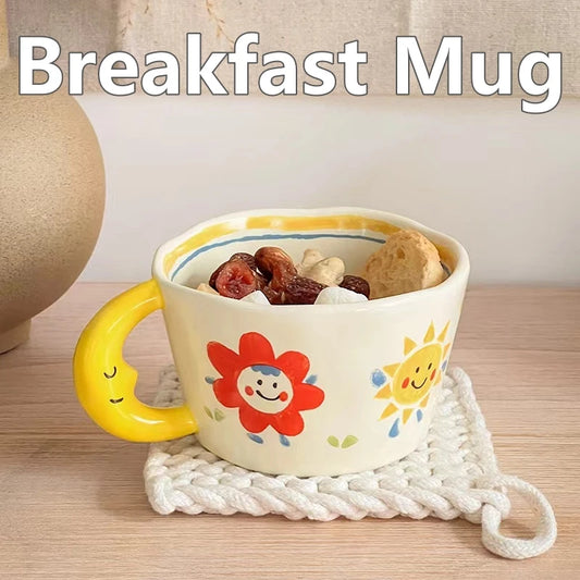 Ceramic Mug with Moon Handle